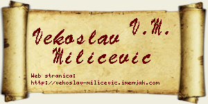 Vekoslav Milićević vizit kartica